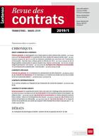 Couverture du livre « Revue droit des contrats n 1-2019 » de  aux éditions Lgdj