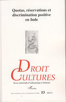 Couverture du livre « Quotas, réservations et discrimination positive en Inde » de  aux éditions L'harmattan