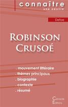 Couverture du livre « Fiche de lecture Robinson Crusoé, de Daniel Defoe ; (analyse littéraire de référence et résumé complet) » de  aux éditions Editions Du Cenacle