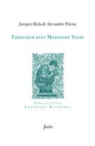 Couverture du livre « Entretien avec Monsieur Texte » de Jacques Réda et Alexandre Prieux aux éditions Fario