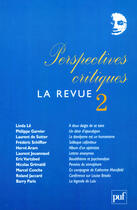 Couverture du livre « Perspectives critiques, la revue n.2 » de Roland Jaccard aux éditions Puf