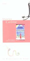 Couverture du livre « Maurice careme » de Maurice Careme et Gabriel Levebvre aux éditions Renaissance Du Livre