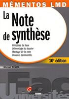 Couverture du livre « La note de synthèse » de Michel Deyra aux éditions Gualino