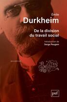 Couverture du livre « De la division du travail social (8e édition) » de Emile Durkheim aux éditions Puf