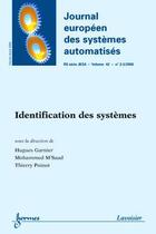 Couverture du livre « Identification des systemes journal europeen des systemes automatises rs serie jesa vol 42 n 23 fev » de Garnier aux éditions Hermes Science Publications