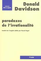 Couverture du livre « Paradoxes de l'irrationalite » de Donald Davidson aux éditions Eclat
