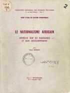 Couverture du livre « Le nationalisme africain » de Pierre Bonnafé aux éditions Presses De Sciences Po