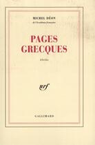 Couverture du livre « Pages grecques » de Michel Deon aux éditions Gallimard