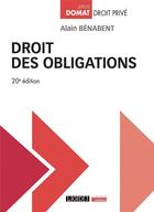 Couverture du livre « Droit des obligations (20e édition) » de Alain Benabent aux éditions Lgdj