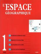 Couverture du livre « Espace geo 2022-1 » de  aux éditions Belin