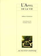 Couverture du livre « L'appel de la vie » de Arthur Schnitzler aux éditions Actes Sud