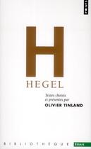 Couverture du livre « Hegel » de Hegel aux éditions Points