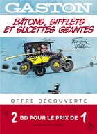 Couverture du livre « Gaston t.3 : bâtons, sifflets et sucettes géantes » de Jidehem et Andre Franquin aux éditions Dupuis