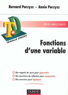 Couverture du livre « Td fonctions d'une variable » de Bernard Parzysz et Annie Parzysz aux éditions Dunod