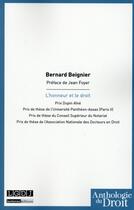 Couverture du livre « L'honneur et le droit » de Bernard Beignier aux éditions Lgdj