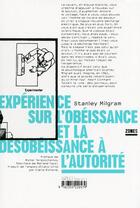 Couverture du livre « Expérience sur l'obéissance et de la désobéissance à l'autorité » de Stanley Milgram aux éditions Zones
