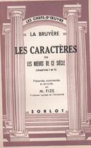 Couverture du livre « Les caractères ou les moeurs de ce siècle » de La Bruyere aux éditions Nel