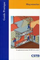 Couverture du livre « Maçonnerie » de Bernard Blache et Jean-Daniel Merlet aux éditions Cstb
