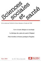 Couverture du livre « Revue sciences sociales et sante. vol 36 - n1/2018 » de Marcel Calvez aux éditions John Libbey