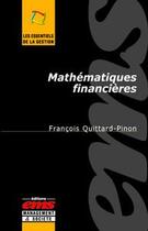 Couverture du livre « Mathématiques financières » de Francois Quittard-Pinon aux éditions Ems