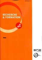 Couverture du livre « Recherche et formation, n° 81/2016 : Varia » de Auteurs Divers aux éditions Ens Lyon