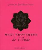 Couverture du livre « Maxi proverbe de l'Inde » de  aux éditions Marabout