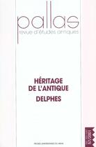 Couverture du livre « Heritage de l' antique dans l' art europeen / delphes / varia » de  aux éditions Pu Du Midi