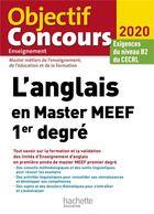 Couverture du livre « L'anglais en master meef 1er degre 2020 » de Claire Benimeli aux éditions Hachette Education