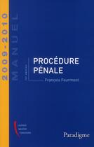 Couverture du livre « Procédure pénale » de Francois Fourment aux éditions Paradigme Cpu