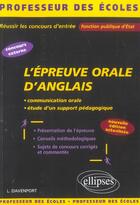 Couverture du livre « L'epreuve orale d anglais - nouvelle edition actualisee (2e édition) » de Lila Davenport aux éditions Ellipses