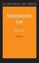 Couverture du livre « Administrative Law » de Cane Peter aux éditions Oup Oxford