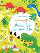 Couverture du livre « Je trace, j'efface : avec les dinosaures » de Kirsteen Robson et Dania Florino aux éditions Usborne