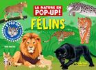 Couverture du livre « La nature en pop up - Félins » de David Hawcock aux éditions Nuinui Jeunesse