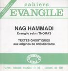 Couverture du livre « SCE-58 Nag Hammadi - Évangile selon Thomas » de Raymond Kuntzmann aux éditions Cerf