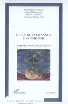 Couverture du livre « De la gouvernance des pme-pmi - regards croises france-algerie » de Lallement/Madoui aux éditions L'harmattan