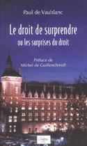 Couverture du livre « Le droit de surprendre » de Vaublanc aux éditions Chiron