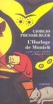 Couverture du livre « L'horloge de munich » de Giorgio Pressburger aux éditions Actes Sud