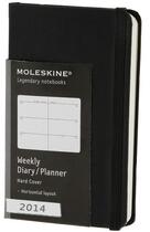 Couverture du livre « Agenda semainier 2014 horizontal très petit format noir couverture rigide » de Moleskine aux éditions Moleskine Papet