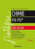 Couverture du livre « Chimie PSI-PSI* ; tout-en-un (3e édition) » de Bruno Fosset et Jean-Bernard Baudin et Frederic Lahitete aux éditions Dunod