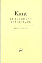 Couverture du livre « Le jugement esthétique » de Emmanuel Kant aux éditions Puf