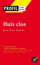 Couverture du livre « Huis clos, de Jean-Paul Sartre » de J-B Hutier aux éditions Hatier