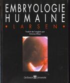 Couverture du livre « Embryologie humaine » de Larsen aux éditions De Boeck