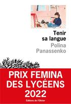Couverture du livre « Tenir sa langue » de Panassenko Polina aux éditions Editions De L'olivier