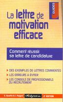 Couverture du livre « La lettre de motivation efficace » de Escaffre D. aux éditions Studyrama