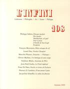 Couverture du livre « Revue l'infini N.108 » de Collectif Gallimard aux éditions Gallimard