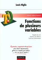 Couverture du livre « Fonctions de plusieurs variables td » de Louis Niglio aux éditions Dunod