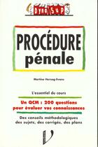 Couverture du livre « Procedure penale » de Herzog-Evans aux éditions Vuibert
