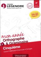 Couverture du livre « Cours legendre orthographe grammaire cinquieme mon annee » de Delabre A aux éditions Edicole