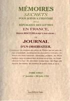 Couverture du livre « Mémoires, secrets ou journal d'un observateur t.20 » de Louis Petit De Bachaumont aux éditions Paleo