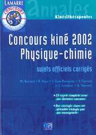 Couverture du livre « Concours kine 2002 physique chimie » de Youssofi aux éditions Lamarre